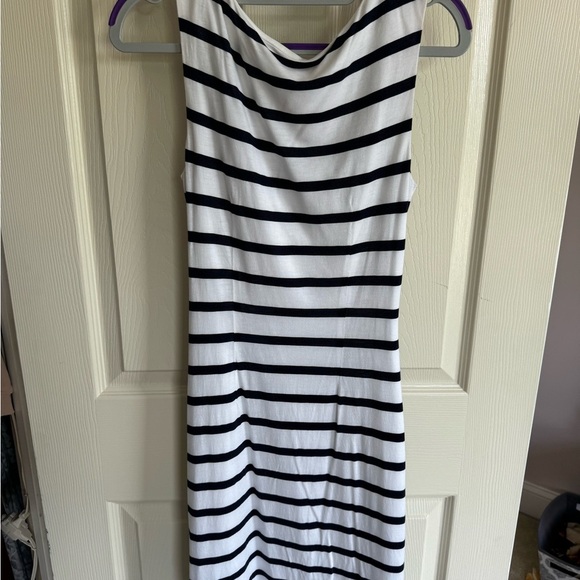 Loft, blue and white stripe body con dress - Picture 3 of 3